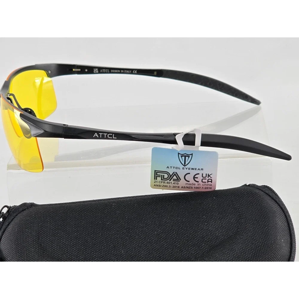 ATTCL Sports Night Vision Glasses Mens OS Black Yellow Polarized Driving - NEW
